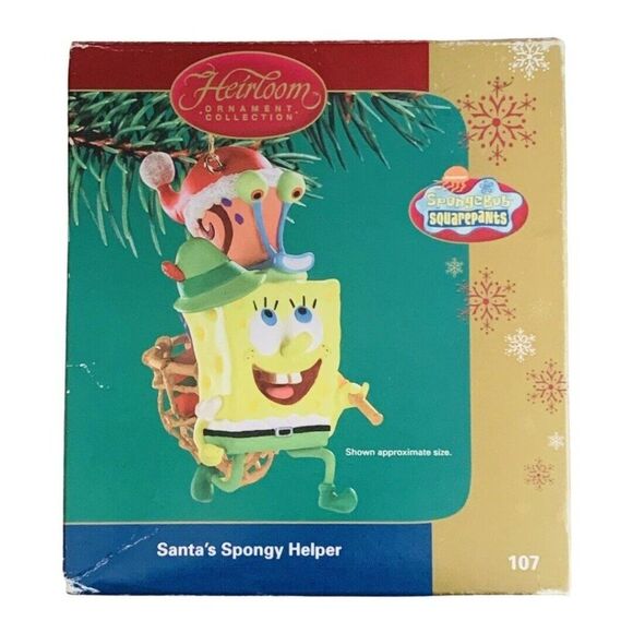SpongeBob Santa's Spongy Helper Christmas Tree Ornament Snail 2004 Nickelodeon - Picture 3 of 6
